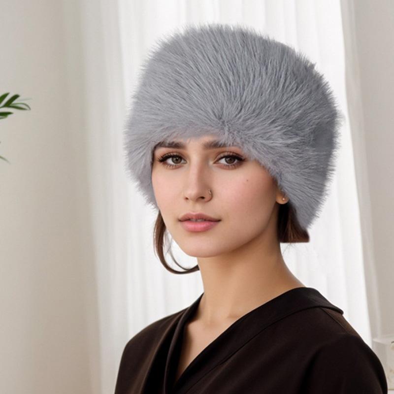 1Pc Hatless Windproof Hat Hoop Warm Acrylic Fiber Fashion Hair Accessory Hat Plush
