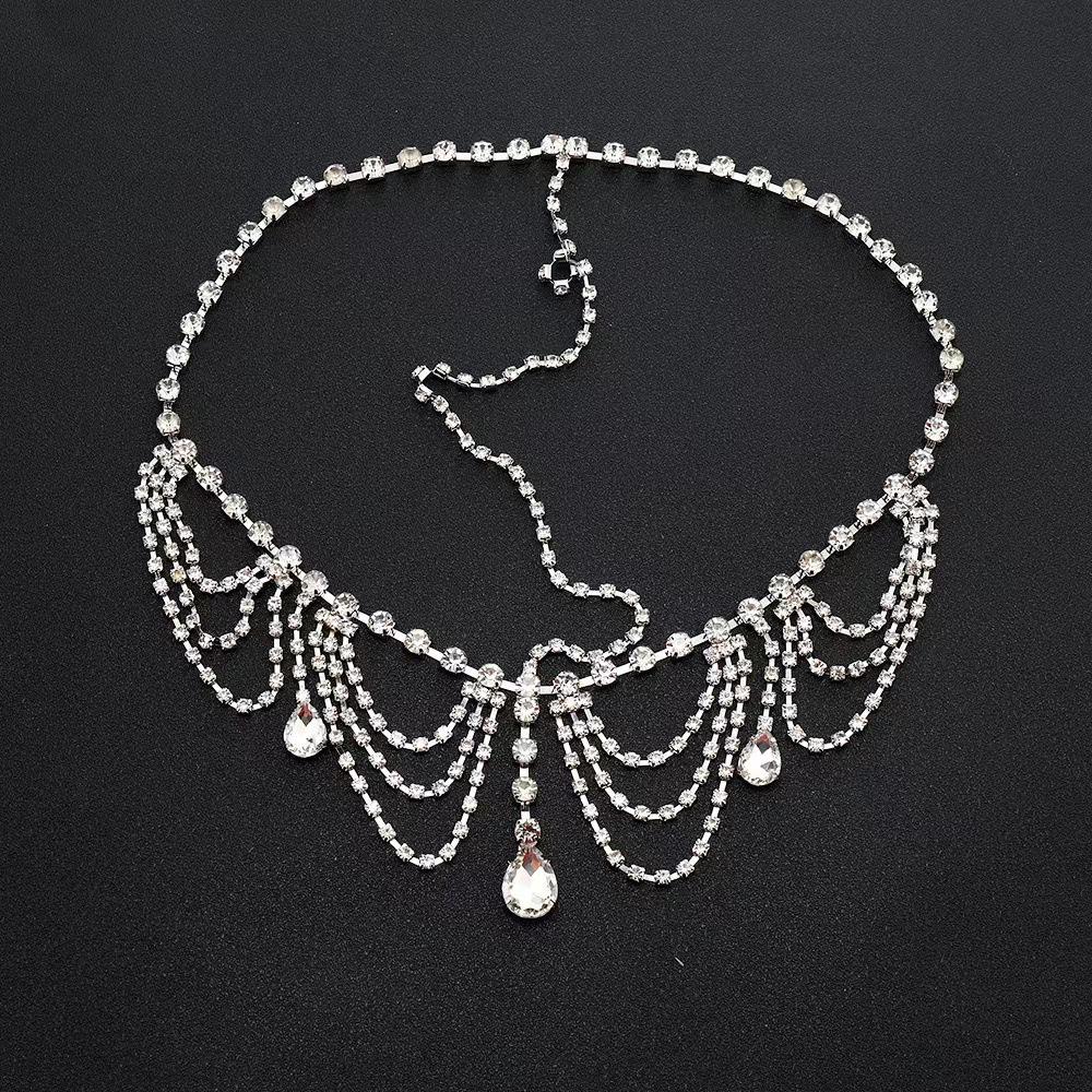 Exquisite Diamond Teardrop Tassel Bridal Headband