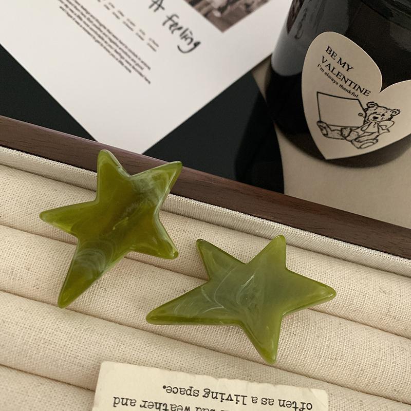 

Новая корейская простая милая заколка для волос в виде неправильной звезды 4,6 см, модная акриловая текстура, цветная заколка-уточка, аксессуары для волос Hairpins