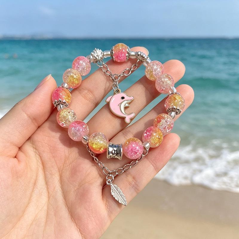 Summer Special Two-Tone Glass Beads Floral Bracelet – Luxurious & Soft Design for Women and Students
