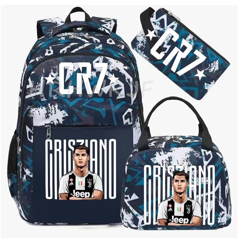 Sports CR7 Camouflage Backpacks With Lunch Bag Men&Women's Casual Canvas School Bags Simple Dual-Shoulder Bag Laptop Travel Bag