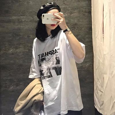 American Vintage Short-sleeved T-shirt Women's New Loose Korean Version Trendy Ins Harajuku Bf Weird Half-sleeved Top