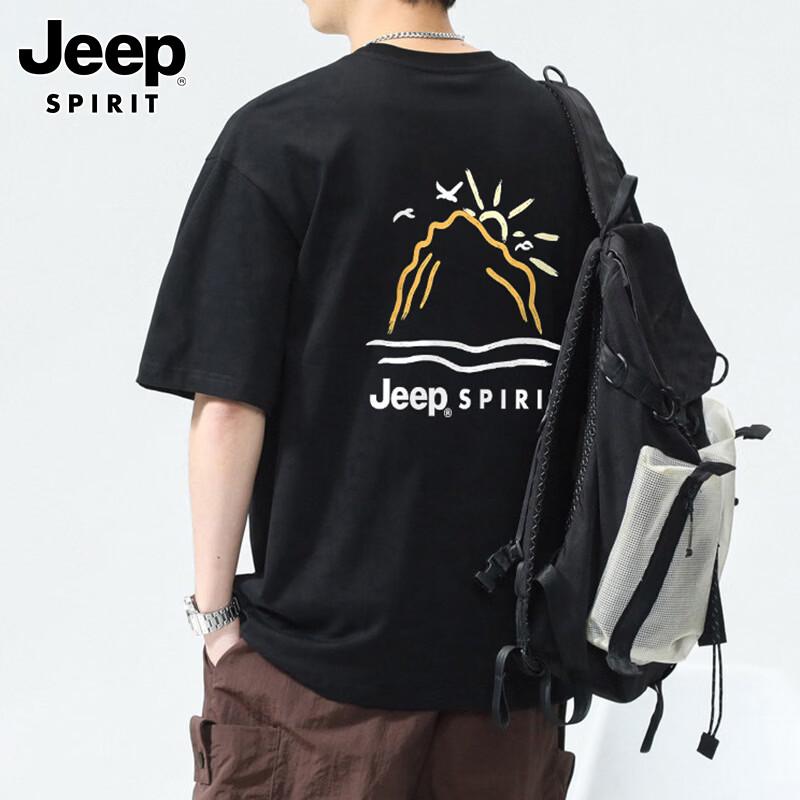 JEEP SPIRIT Men s Mountain Print Short Sleeve T-Shirt 2XL
