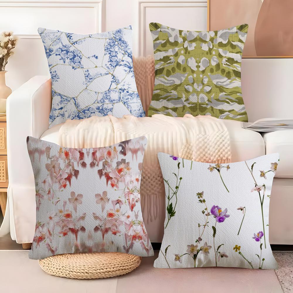 Classic AAllsaints Floral Cushion Cover Soft Plush Fabric DoubleSided Printed Sofa Cushion Cover for All Seasons Home Decor