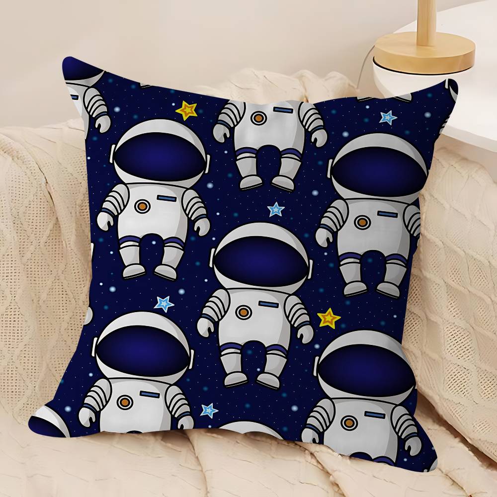 Cartoon Space Astronaut Cushion Cover Inches Farmhouse Decor Home Throw Pillow Covers For Couch Decorations