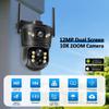 6K 12MP WiFi IP Outdoor Three Lens 10X Zoom PTZ Auto Tracking Home Security Protection 4K Video Camera