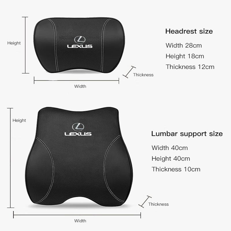 DJSZ3 High-end Leather Car Headrest Waist Pillow Accessories For Lexus F SPORT ES RX NX LS UX LM LX GX LC RZ IS CT GS RC HS SC TX LBX