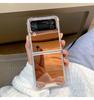 Luxury Women Girl Make Up Mirror Phone Case For Samsung Galaxy Z Flip 3 4 5 6 7 Fe Flip7 Flip6 5G Protective Slim Hard Cover