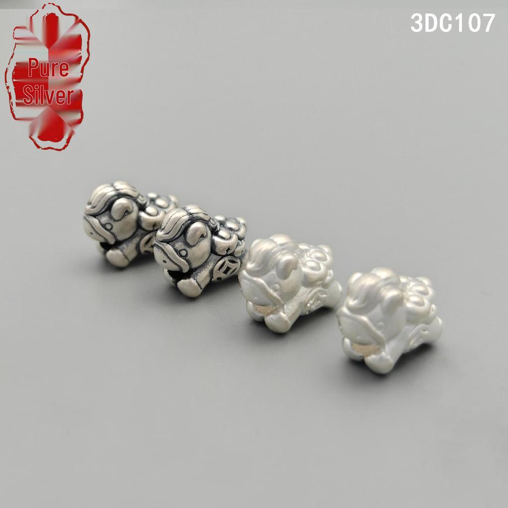 Sterling Silver Handmade Zodiac Horse 3D Beads: Versatile Woven Rope Accessories for Jewelry – Bracelets, Pendants, and Spacer Beads