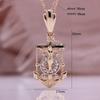 Fashion Hollowed Out Creative Boat Anchor Pendant Necklace Artificial Zircon Rose Gold Color Italian Craft Retro Style Necklace