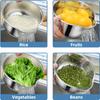 304 Stainless Steel Rice Washing Strainer Bowl Multi-Functional Slanted Colander for Washing Fruits Vegetables and Grains