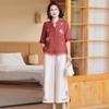 2024 Trendy Summer Mid-Sleeve Top Set for Middle-Aged & Elderly Women