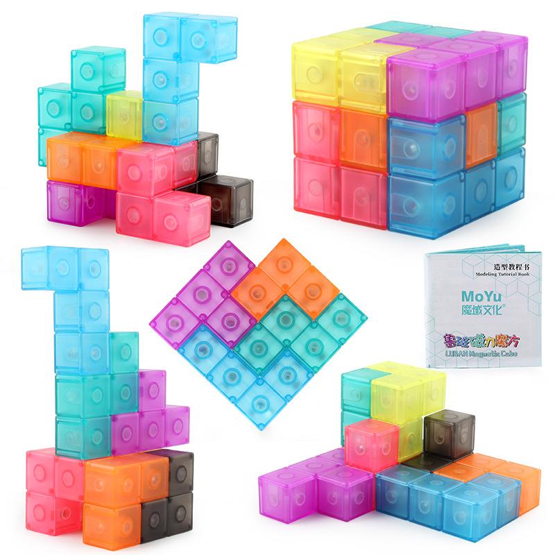6Cm Magnetic Rubik'S Cube Third-Order Puzzle Diy Tetris Building Block Rubik'S Cube Toy Tutorial