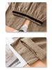 White Cotton Linen High Waist Wide-Leg Pants for Women - Summer 2025 Fashion Casual Nine-Point Length