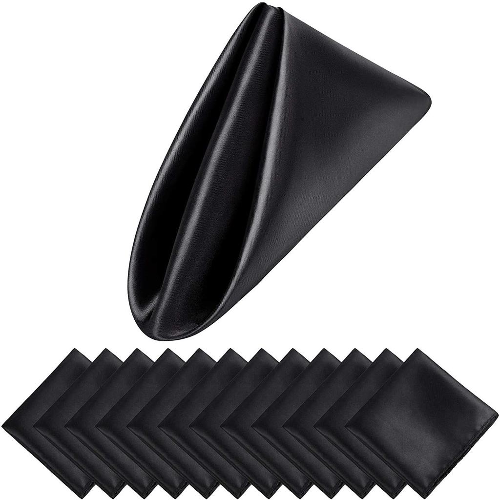 24pcs 30*30cm Kerchief Dinner Party Hotel Satin Table Napkins Romantic Wedding Decoration Washable Restaurant Supplies Cloth