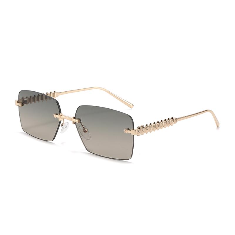 Rimless Square Sunglasses For Men Women Fashion Summer Outdoor Accessory Eyeglasses Classic Simple Rectangle Sun Glasses