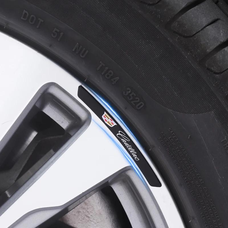 4pcs/set Alloy Car Wheel Edge Emblem Tire Rims Stickers for Cadillac ATS CT4 CT6 CTS SLR SRX XLR XT4 XT5 Escalade Deville DTS