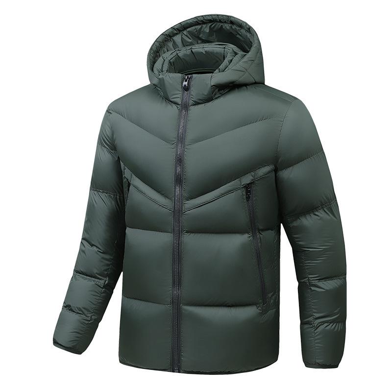 

Men s Slim-Fit Hooded Cotton Jacket - Trendy, Ribbed, Versatile Patchwork Design 3XL темні армії зелений колір
