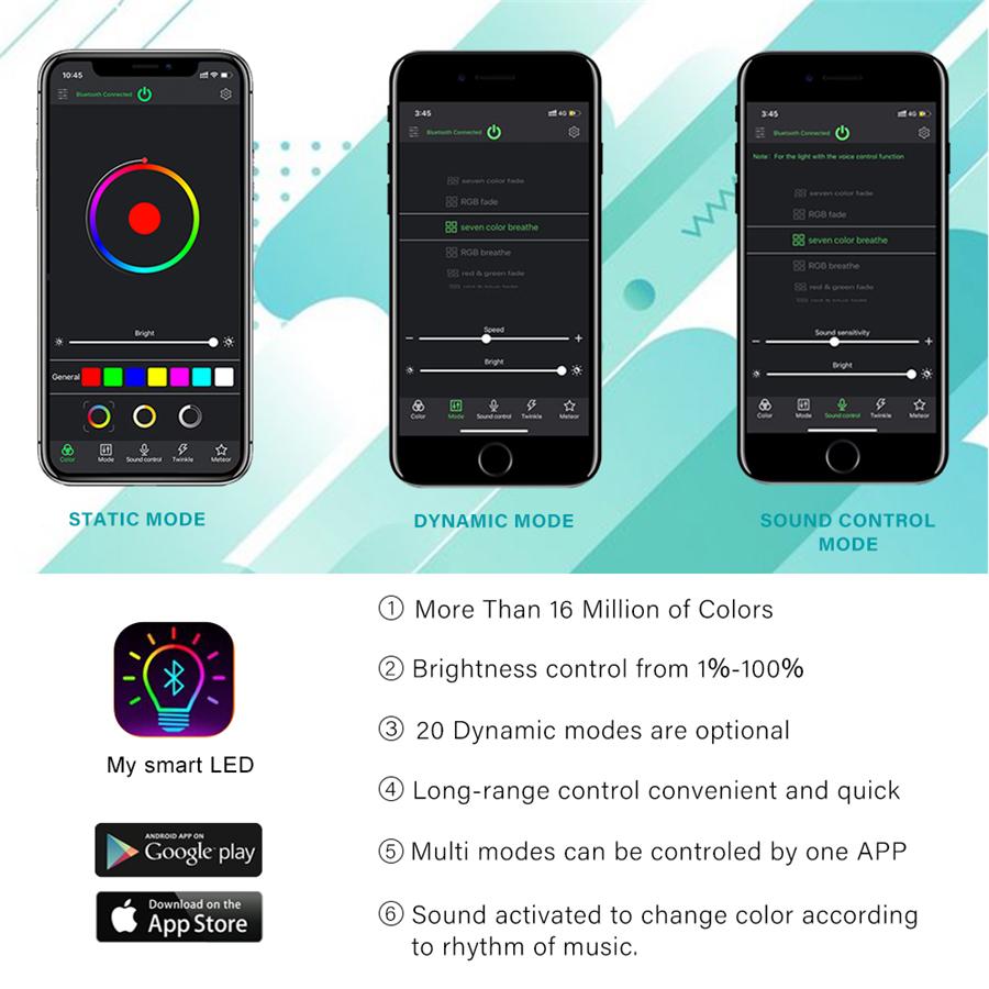 Luces de Estrella para Techo de Coche Dc12V 6W Rgb Led Luz de Fibra Óptica de Plástico Control Remoto RF Control Bluetooth 300 Piezas de Fibra Óptica