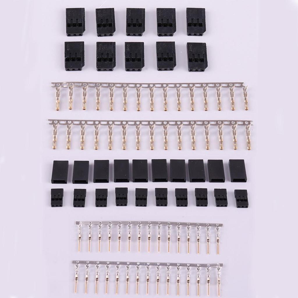 Gold-Plated Futaba JR Servo Plug Sets (10) – Male/Female DIY Extension Cords with Terminals