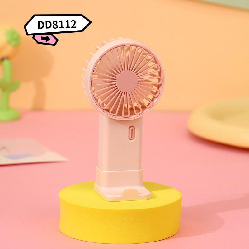 

New USB Charging Mini Handheld Small Fan Phone Stand and Portable Student Cartoon Office Fan Ideal Gift розовый