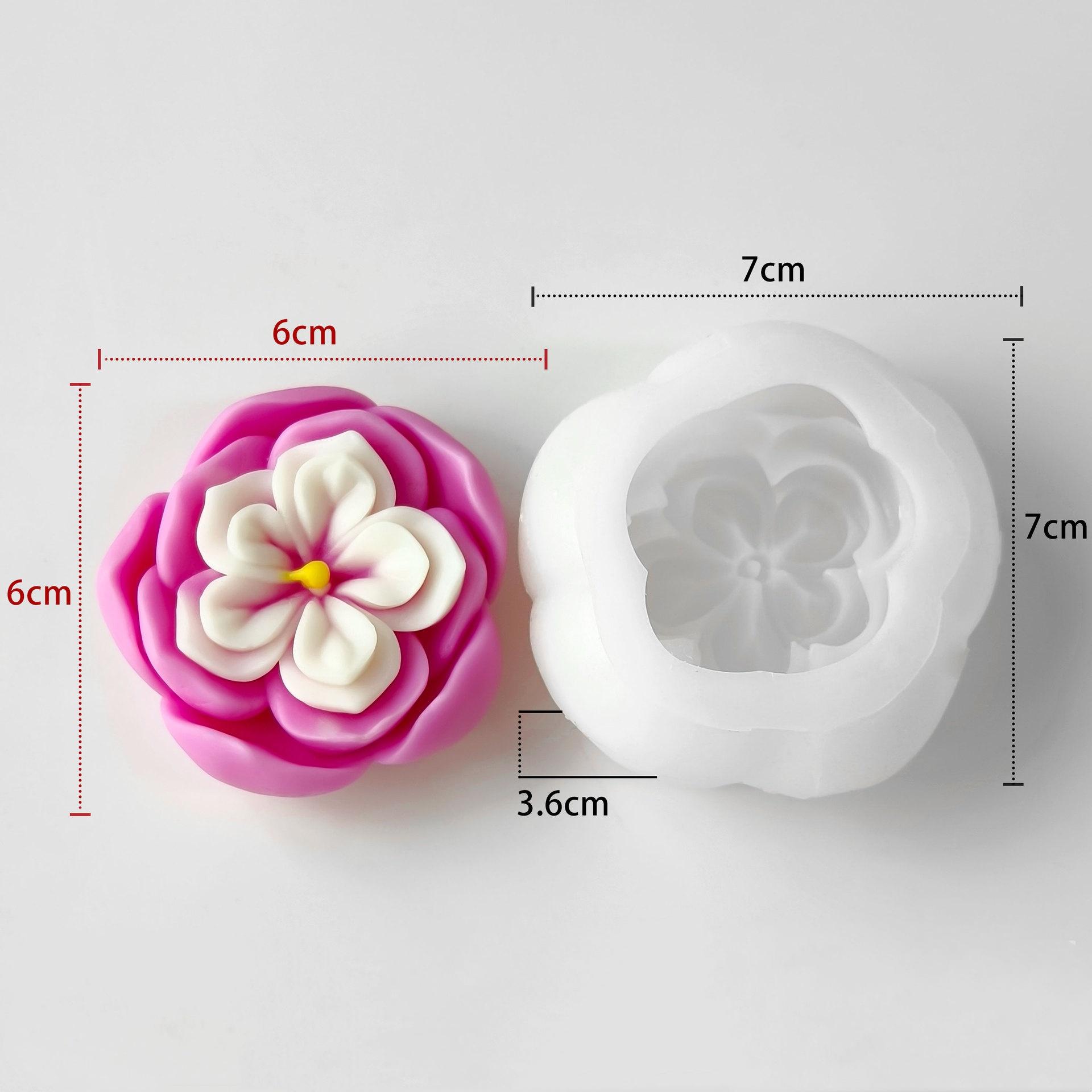 

Новая 3D форма для силиконовой свечи в виде цветка, сделай сам, для ароматерапии, из гипса, смолы, для поделок, форма для мыла ручной работы, украшение для выпечки торта