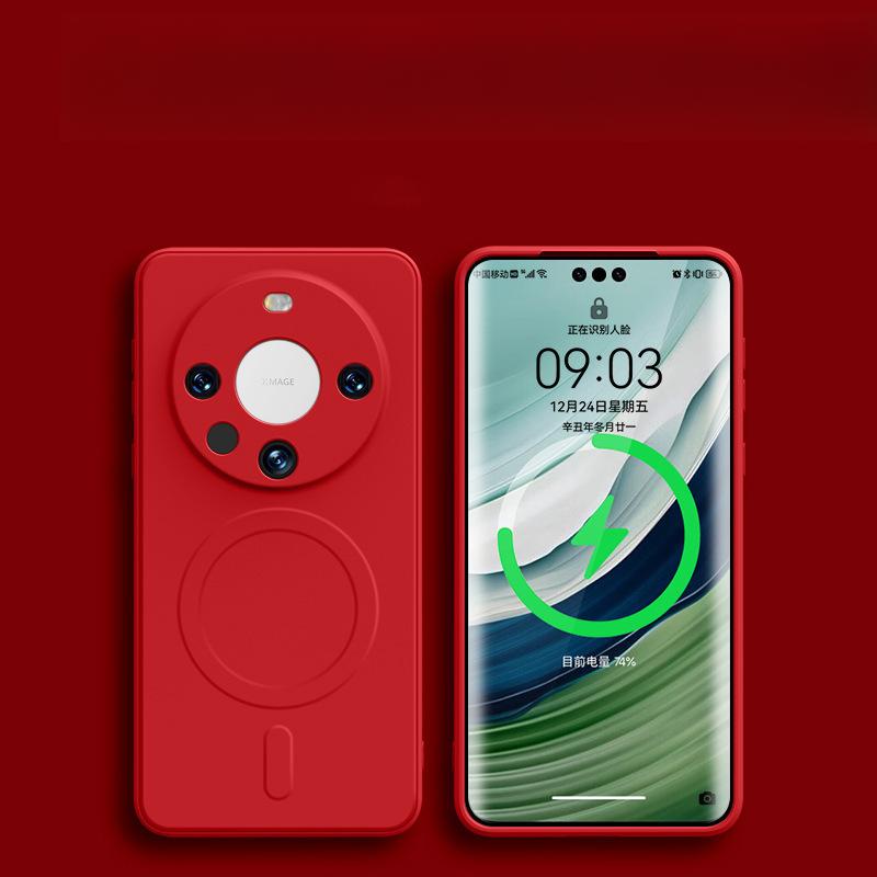 

Жидкий силикон Магнитная адсорбция Подходит для Huawei Mate70Pro+ Чехол для телефона Объектив Полная упаковка Mate50 Чехол для защиты от падений Huawei P40