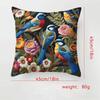 Flower Bird  45cm Pillow Case Vintage Decorative Pillowcase Creative Cushion Cover  Bedroom Accent