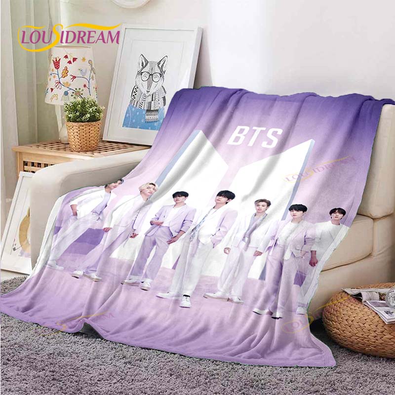 Kpop Bangtan Boys BTS Blanket Couch Quilt Cover Travel Bedding Outlet Throw Blanket Flannel Blanket Bedspread Picnic Blanket
