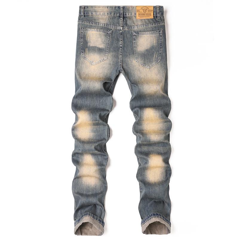 2024 Four Seasons Wear Neue zerrissene Jeans für Herren im europäischen und amerikanischen Stil