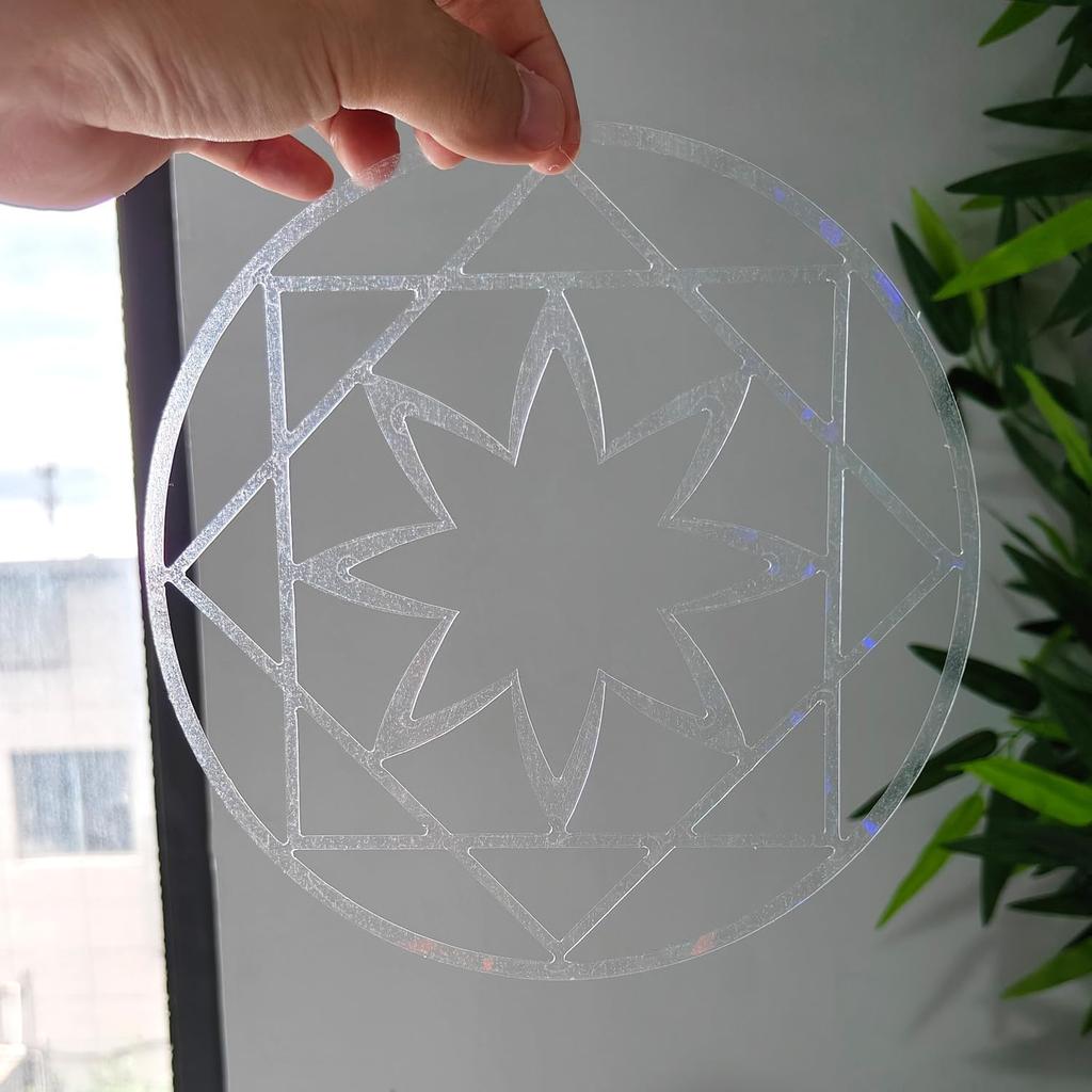 Holographic Window Decals for Bird Strikes - Glass Reminder Anti-Collision Self-Adhesive Stickers - Avoid Birds Hitting Windows, Circle, 25 Pieces
