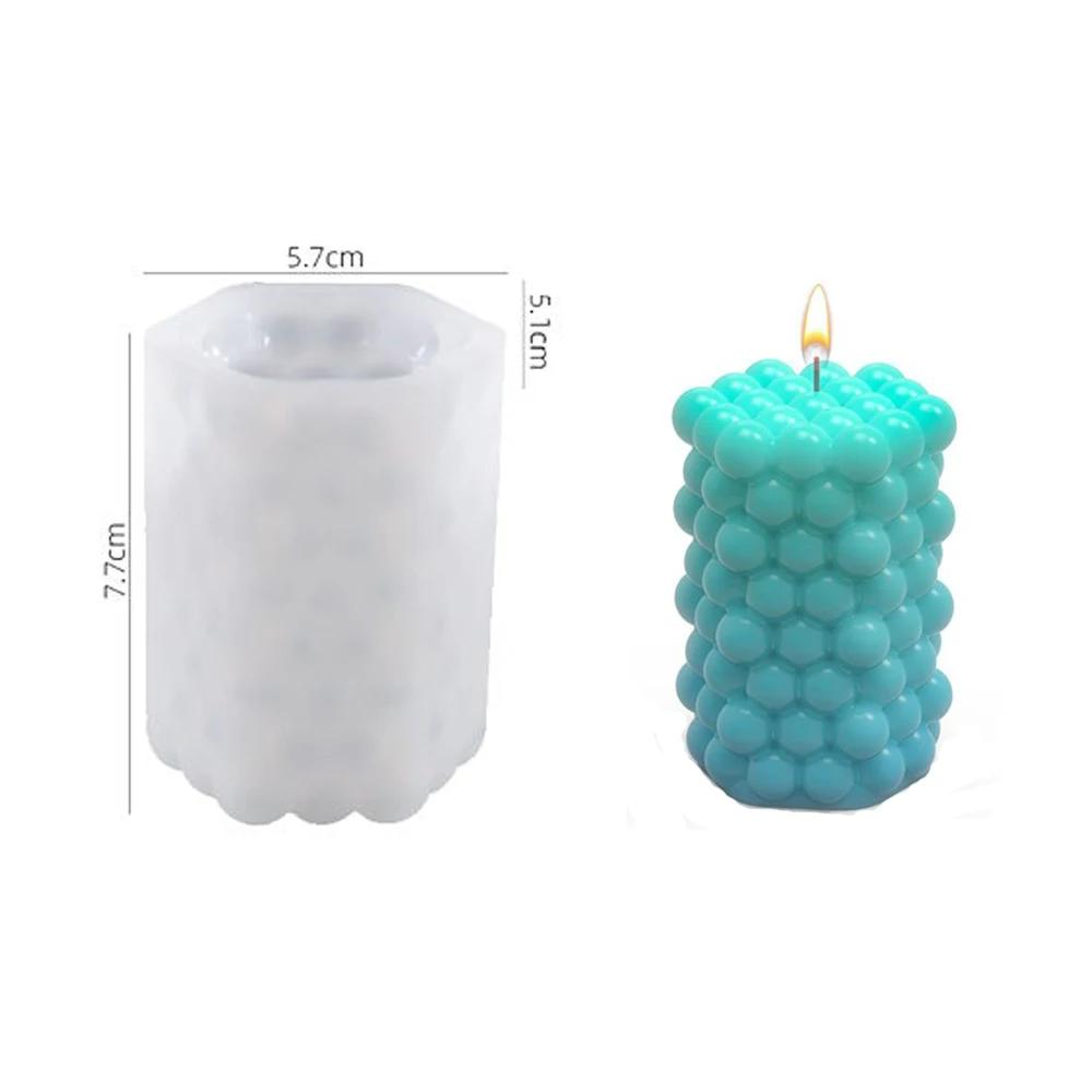 3D Cylinder Candle Mold DIY Silicone Candle Mold Cake Resin Molds 3D Art Wax Candle Making Mould Silicone Handmade Soap Molds