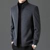 Men's Stand Collar Wool Jacket - Short, Thick, Warm Autumn/Winter Coat