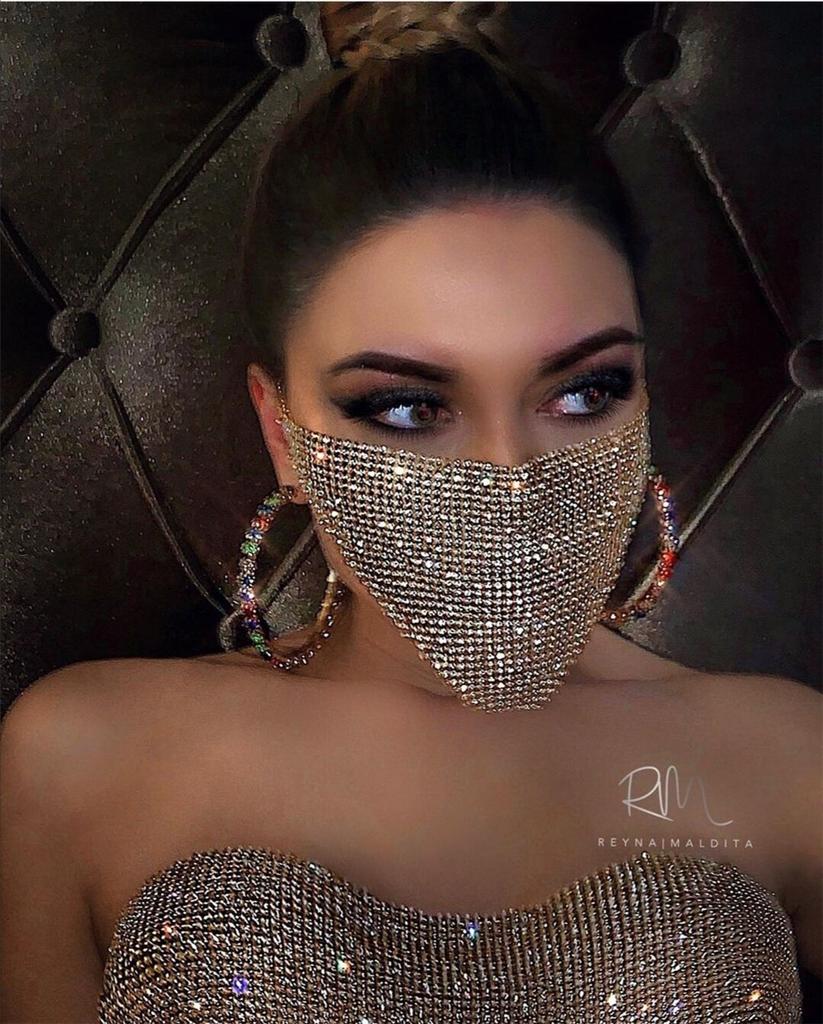1Pc Rhinestone Decorative Mask –Sparkly Metal Party Mask for Women,Glitter Masquerade Face Cover,Club Carnival Costume Accessory