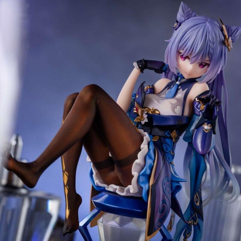 22cm Game Genshin Impact Anime Figure Mihoyo Keqing Sexy Action Figurine Pvc Collection Model Doll Toy Christmas Gifts for Kids