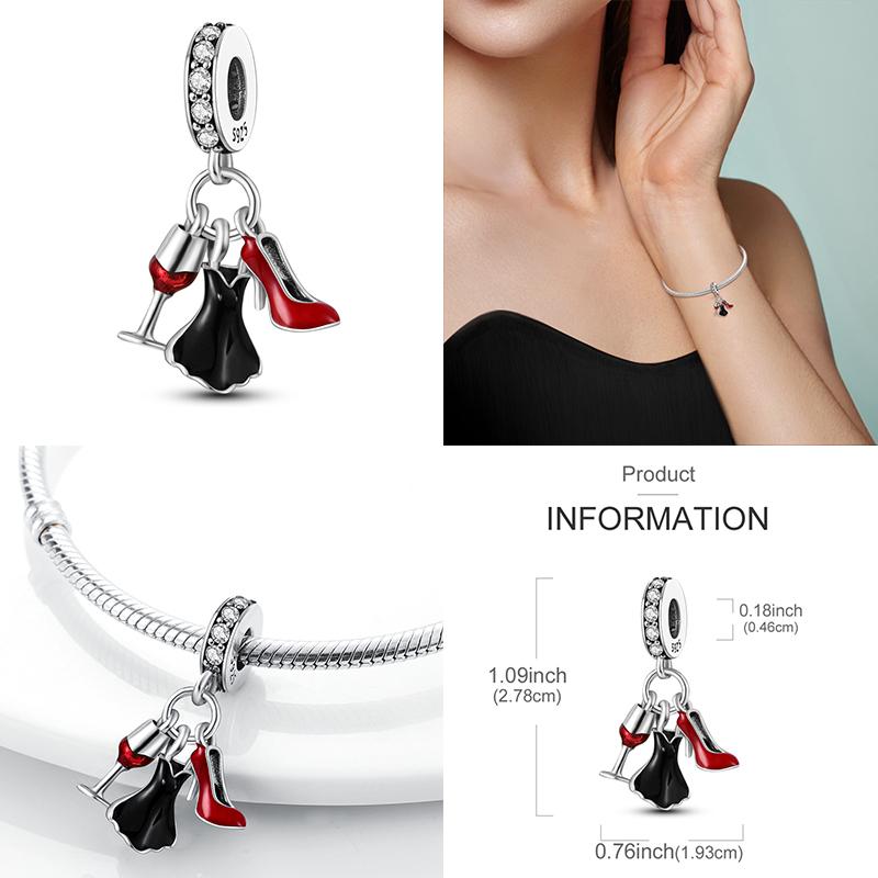 New In Copper Red Series Charm Pendant Bead Fit Original Bracelet Necklace Jewelry For Women Diy Fashion Gift