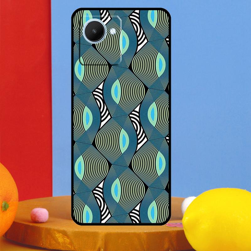 African Wax Pattern Fabric For Realme C51 C31 C67 C55 C53 C35 C33 C30 C21Y C25s 9 10 11 12 Pro Plus GT Neo 5 6 Case