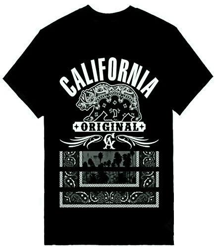 California Original Bandana Print Mens T-Shirt Printed On Shaka T-Shirt XS