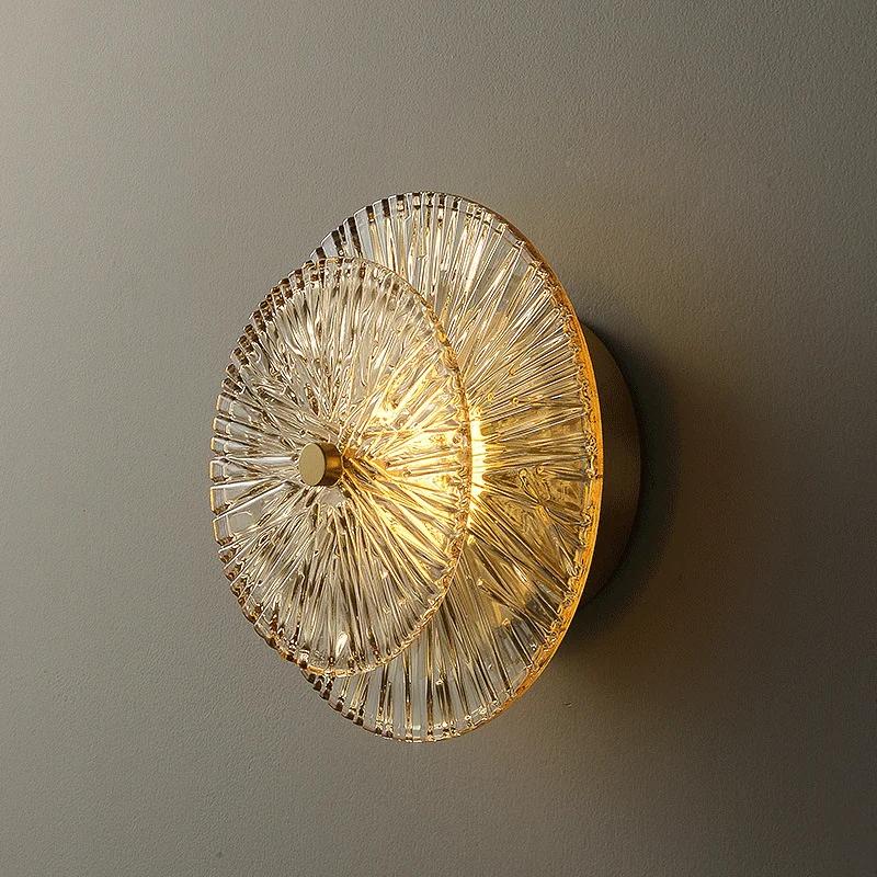 Modern Simple LED Glass Wall Lamp Living Room Background Wall Corridor Bedroom Bedside Decorative Lighting