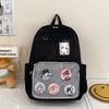 Nylon Large Capacity College Style Backpack With Design For Girls Student Commuting