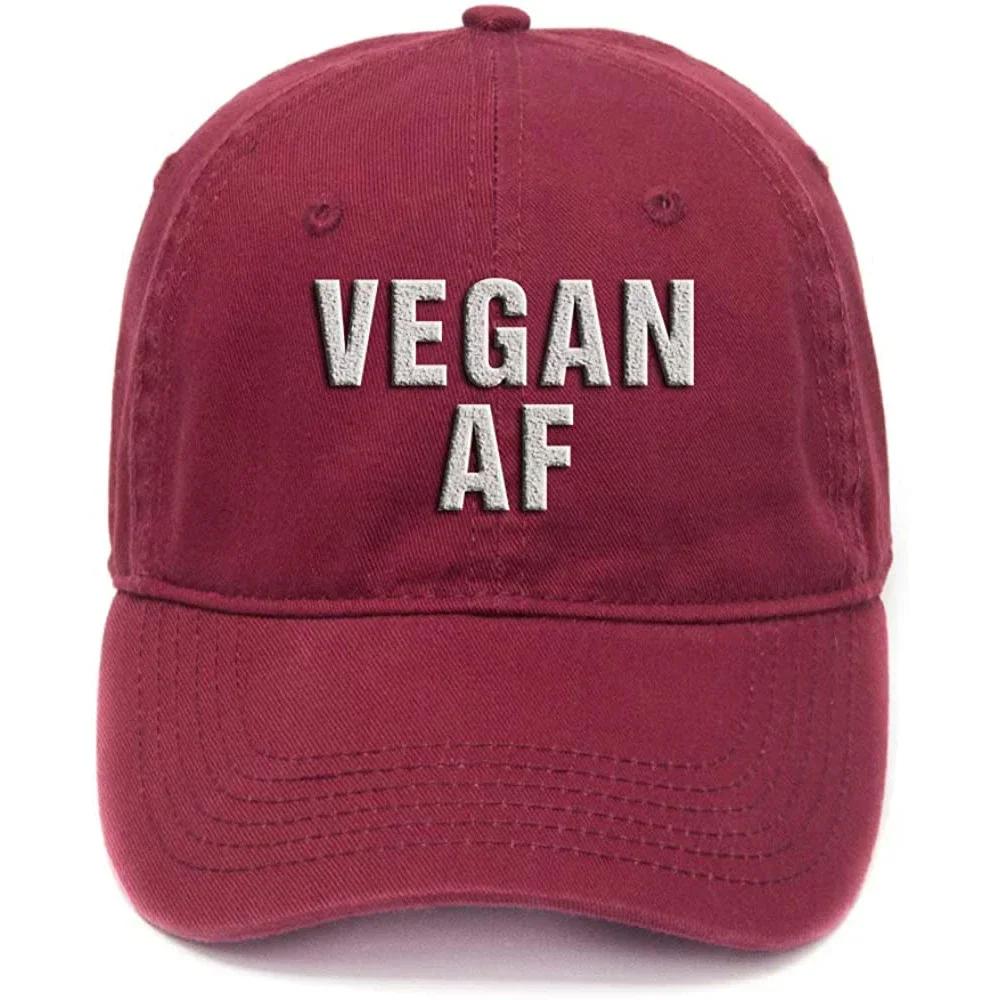 

Lyprerazy Vegan AF Vegetarian Washed Cotton Adjustable Unisex Women Unisex Hip Hop Cool Flock Printing Baseball Cap