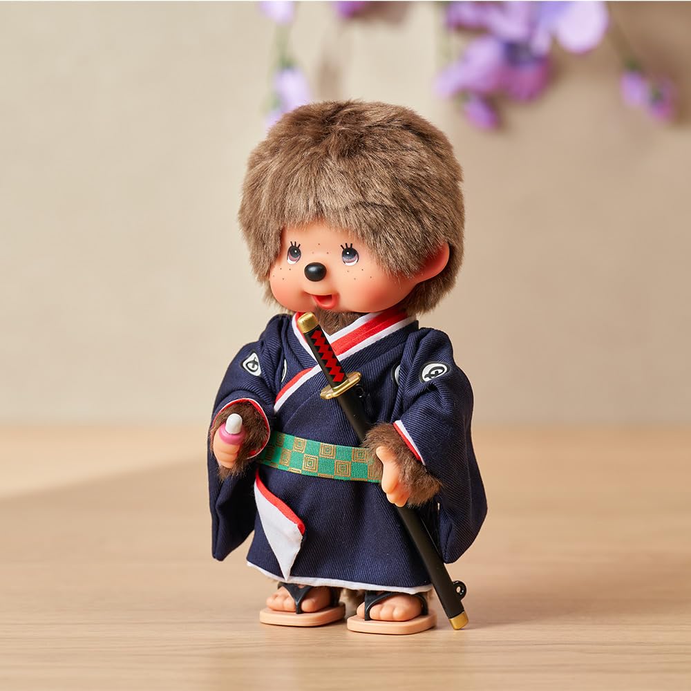 Offizielles Kyugetsu Original Kimono Monchhichi Junge Schwertkämpfer IPM-15-Z