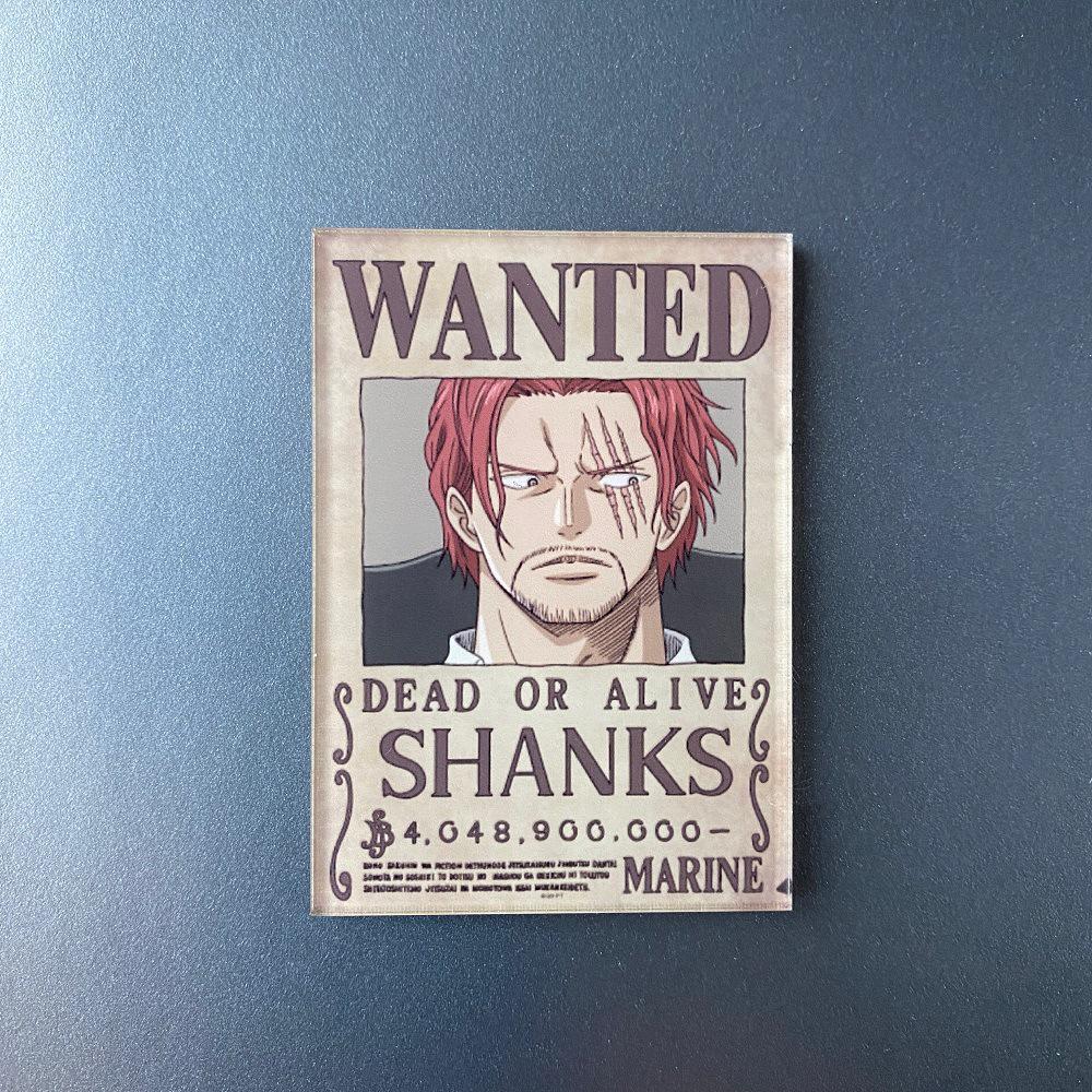 Kreativní magnet s plakátem Wanted z One Piece - Anime Kreslená Dekorace na ledničku & Samolepka na vzkazy