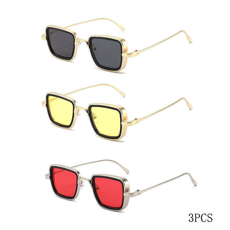 New Vintage Metal Steampunk Sunglasses Men Women Square Sun Spectacles For Men Women Stylish Retro Shades Male Female UV 400 Protection