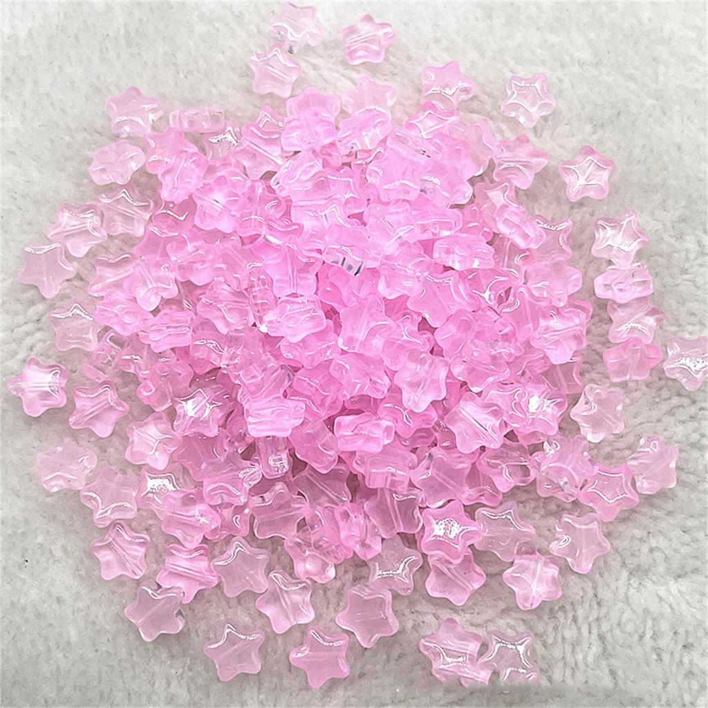 Colorful 30pcs 8mm Mini Polychrome Cute Gradient Five-pointed Star Glass Beads Loose Spacer Beads Jewelry Making DIY Handmade