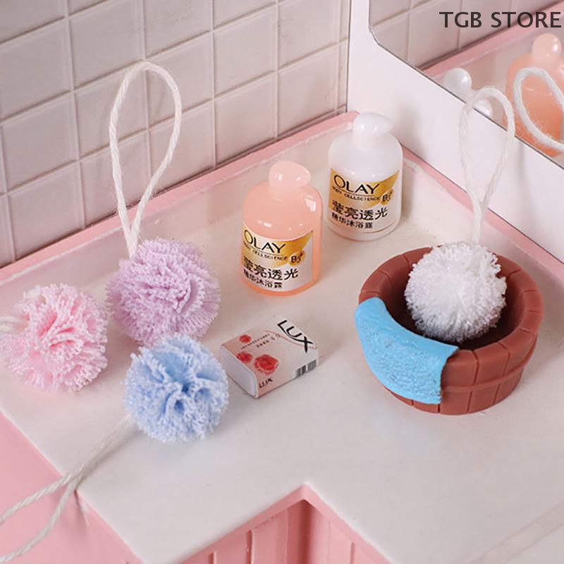 4Pcs/set Mini Shampoo Washball Miniature Dollhouse Bathroom Decoration Accessories For OB11 Doll