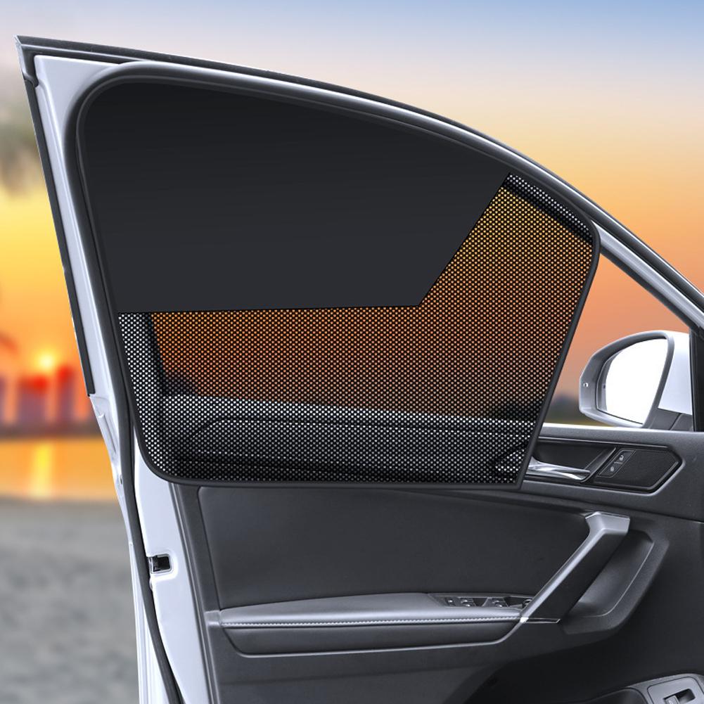 Magnetic Car Sun Shade Curtain Dual- layer Mesh Window Shade Sun Protection Heat Blocking