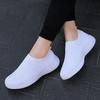 Light Breathable Women's Flats Knitted Mesh Running Sports Shoes Slip-on Walking Loafers Mother Shoes
