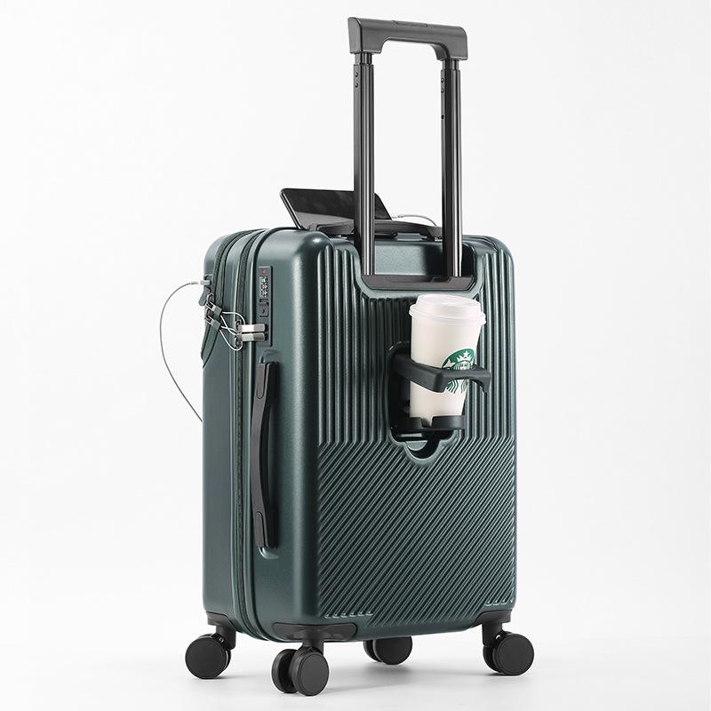 Women's 20-Inch Lightweight Carry-On Trolley with Cup Holder, Also Suitable for Men and Students
