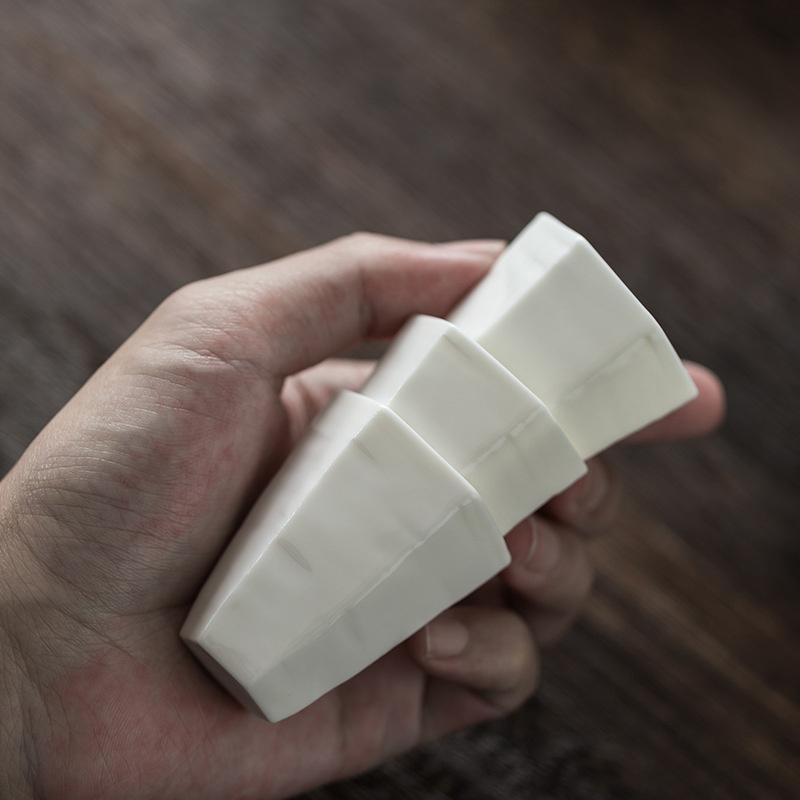 30ml Kleine Kapazität Talg Jade Weißes Porzellan Sechseckig Kung Fu Teetasse Persönliche Meistertasse Geschmack Wein Teetasse Teegeschirr Zubehör